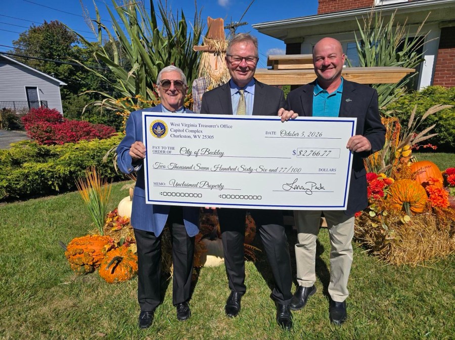 Beckley receives more than $2,700 in unclaimed property funds