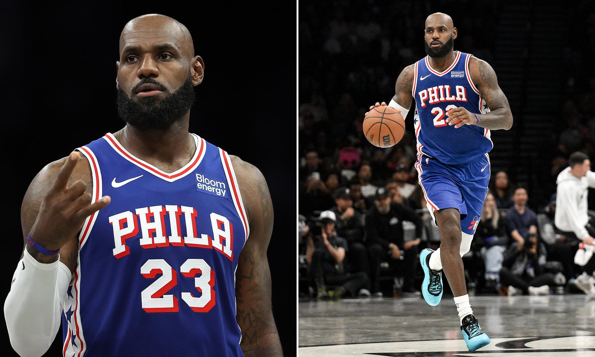 NBA fans finally get taste of LeBron James in 76ers uniform as he makes ...