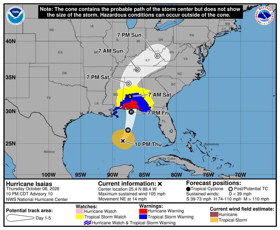 Live updates: Isaias projected to become brief Cat 3 hurricane