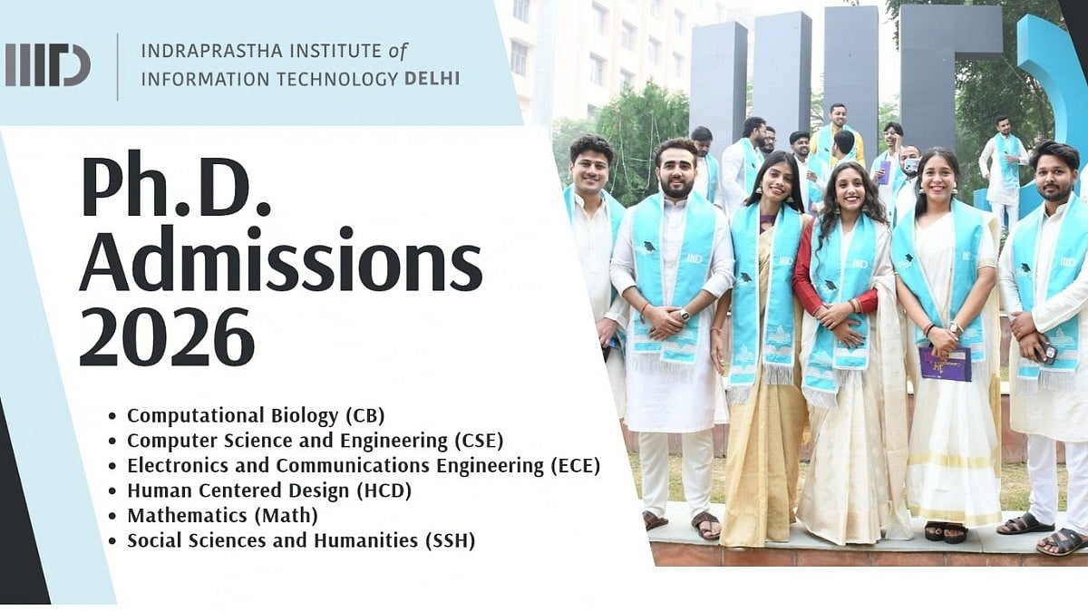 IIIT Delhi PhD Admissions 2026 Open; Rs 60,000 Monthly Fellowship ...