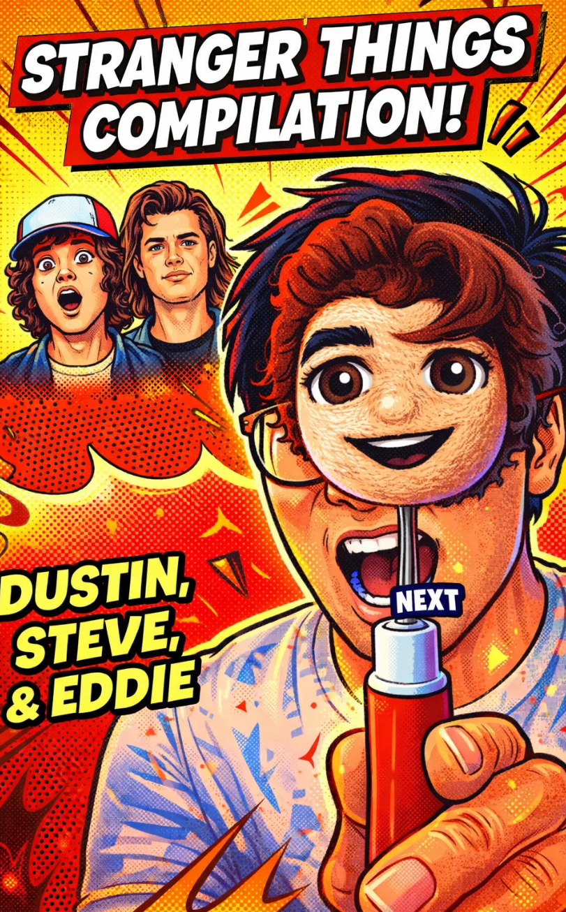 Stranger Things character compilation featuring Dustin, Steve and Eddie
