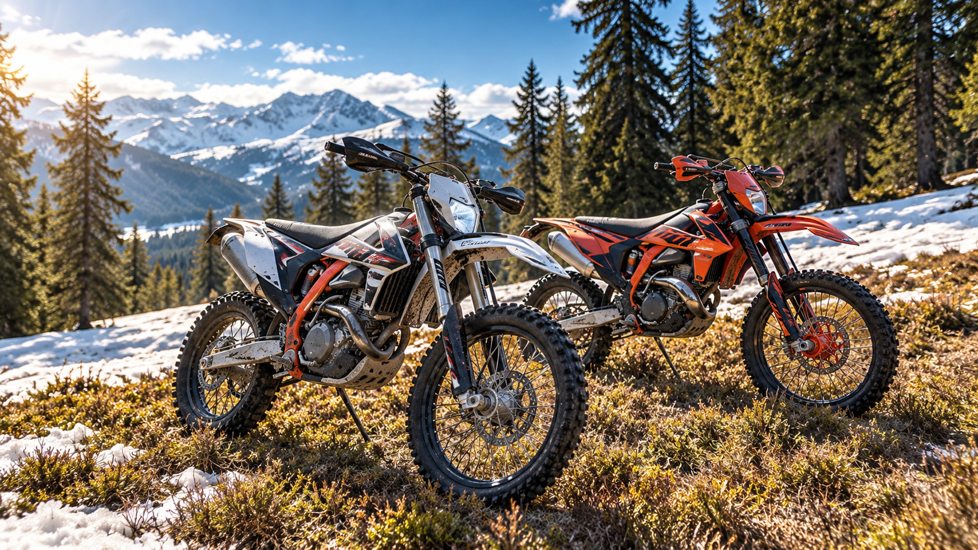 Electric dirt bikes take on a difficult enduro mountain ride