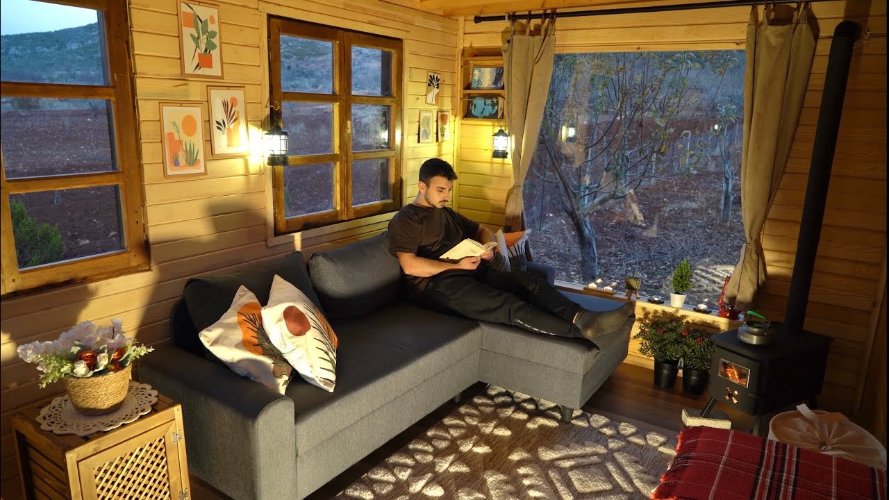 Building a livable wooden house - Living room and kitchen construction