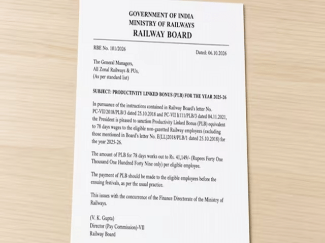 Have bonus letters for railway employees actually been issued? The ...