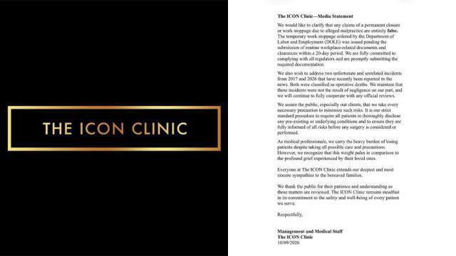 The Icon Clinic clarifies DOLE work stoppage order, denies malpractice ...