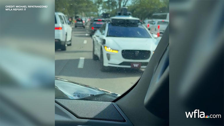 Watch: Waymo takes Tampa passengers into oncoming NFL game traffic