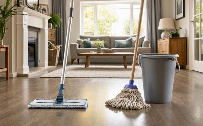 This UK living room test put Flash Speed Mop against a mop and bucket ...