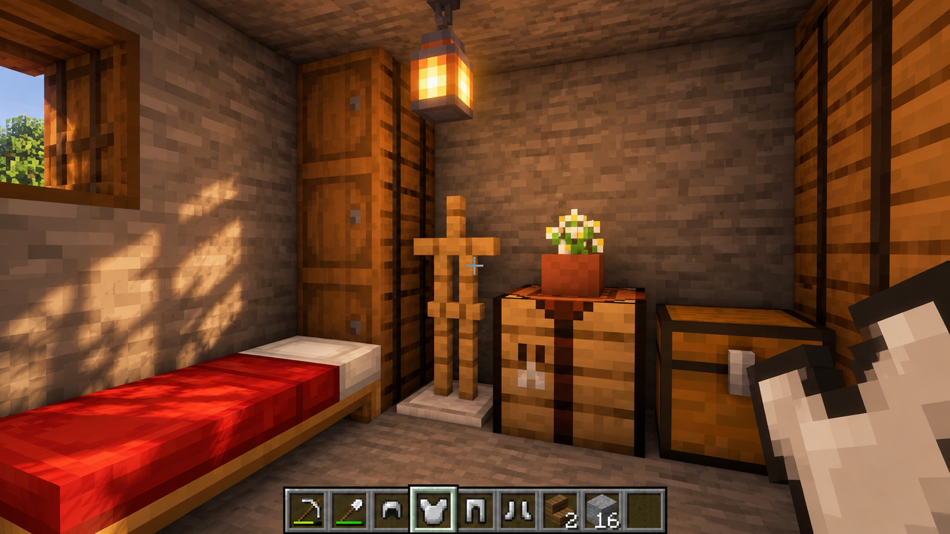 Simple hidden door base in Minecraft