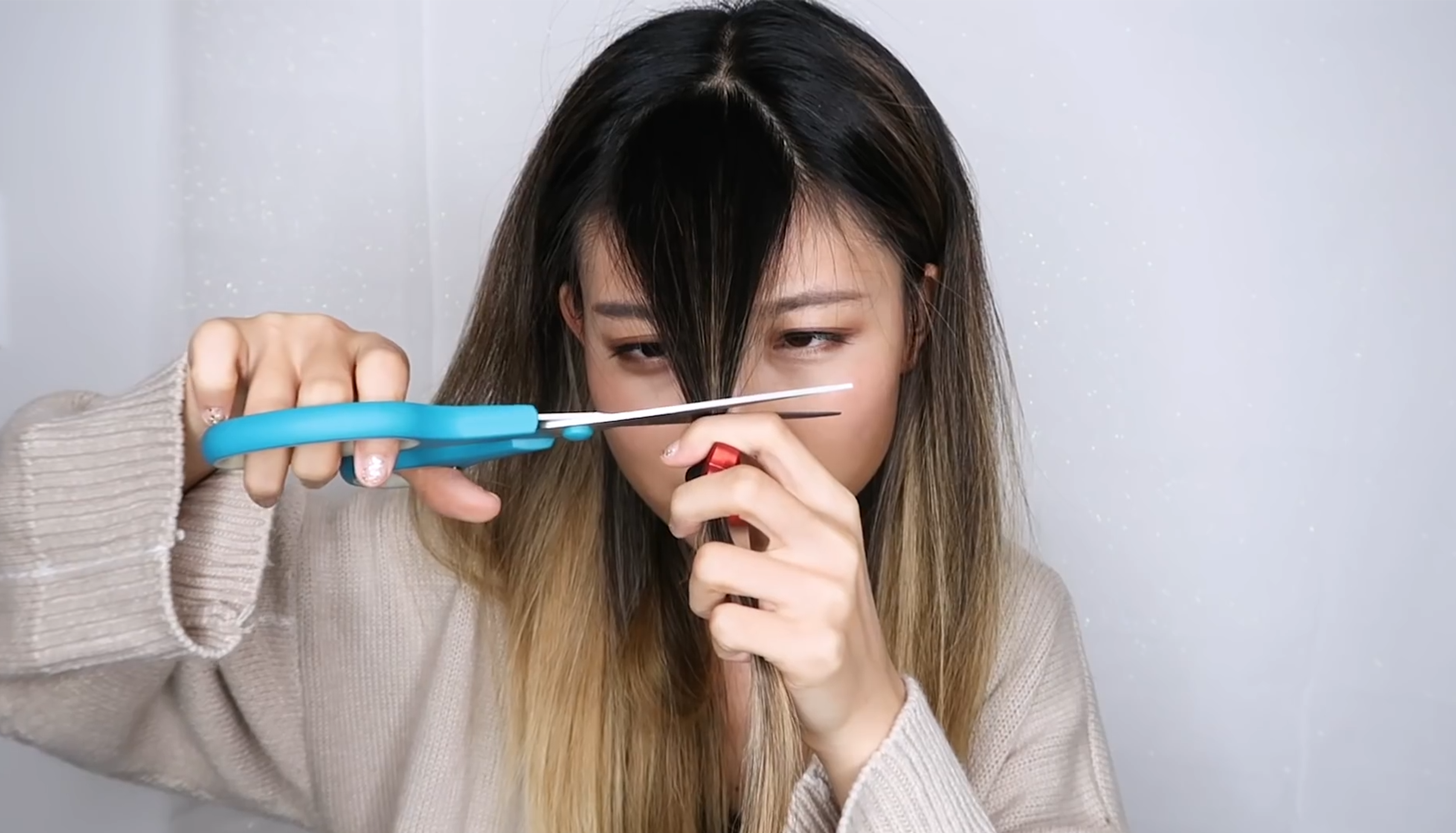She cut her own bangs after 7 years and instantly panicked