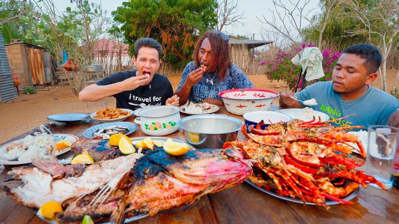 They cooked a mountain of lobster and giant red snapper for the entire ...