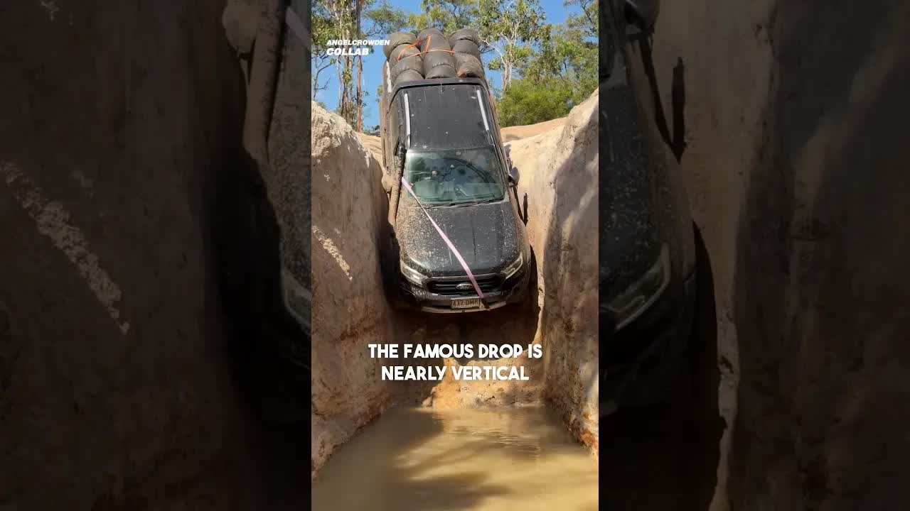 Navigating the world's largest pothole in a supercar