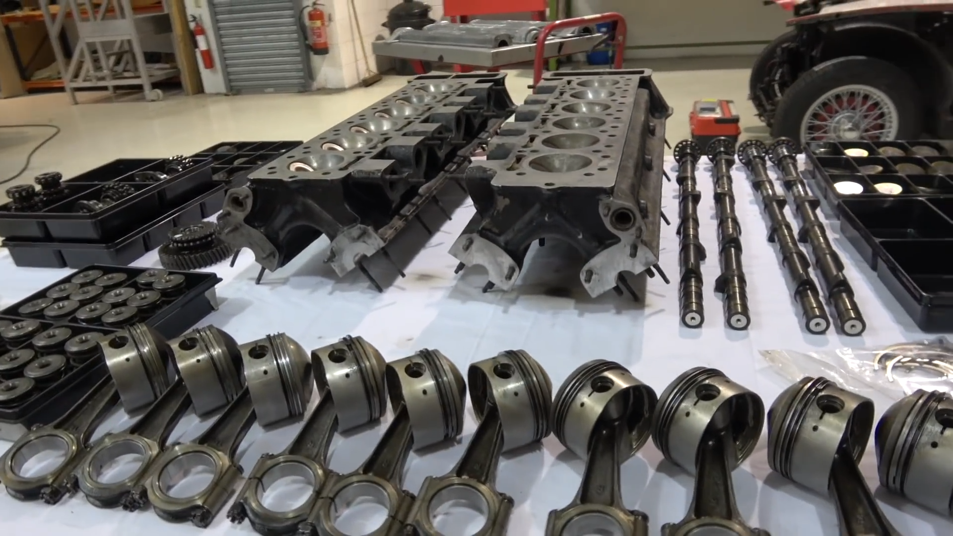 Dismantling a classic Lamborghini Espada V12 for rebuild
