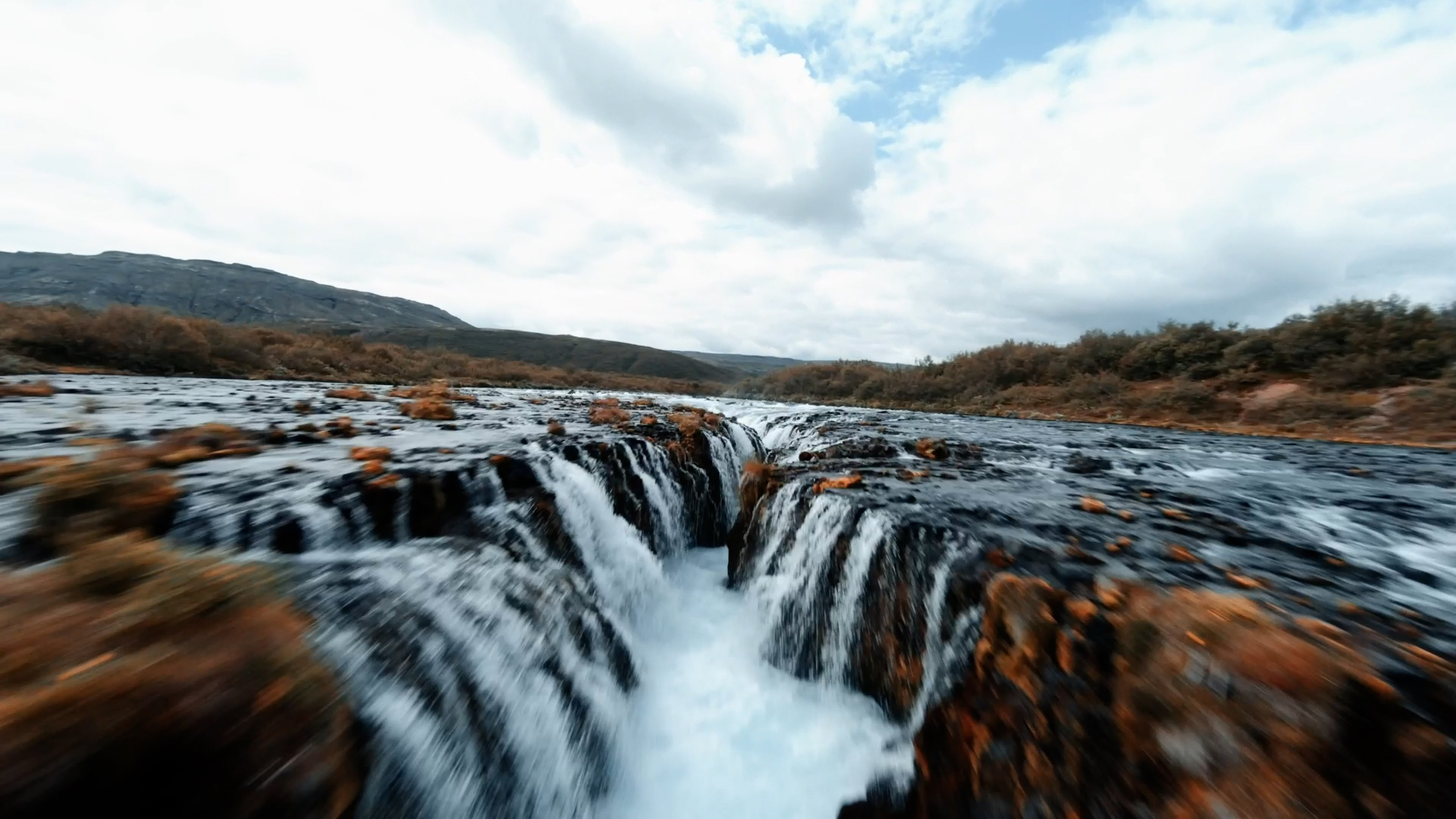 Exploring waterfalls through first-person view drone perspectives