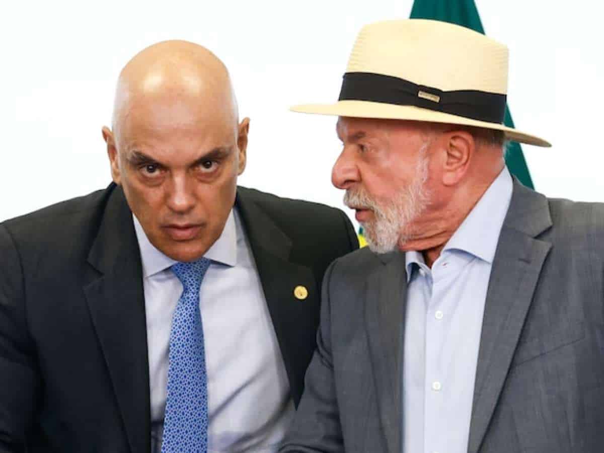 Alexandre de Moraes e Lula conversam durante encontro em Brasília (Foto: Instagram)