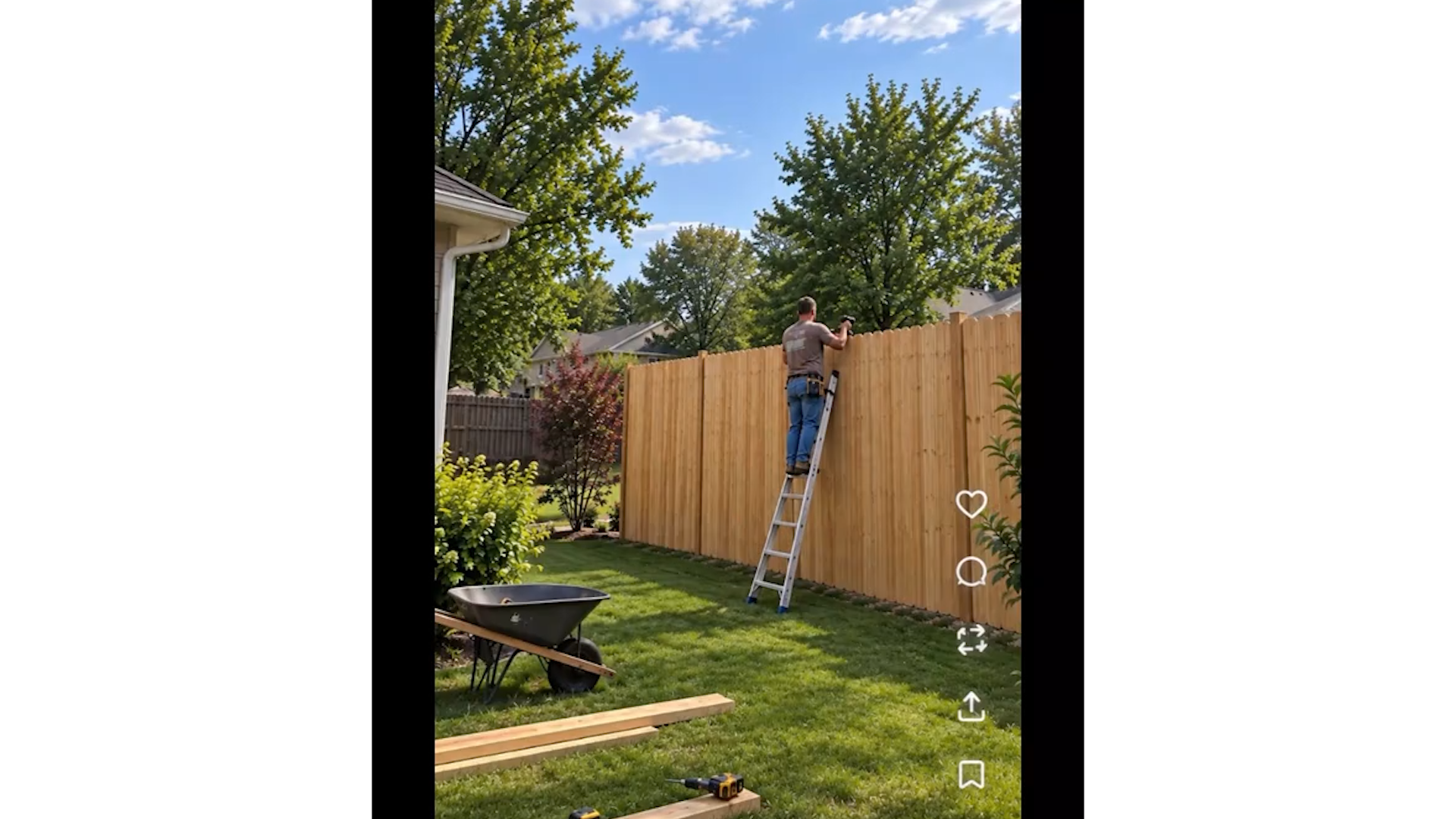 Pranking dad into thinking neighbor is building an insanely tall fence ...