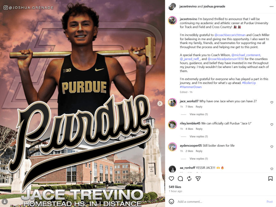 Homestead distance runner Trevino commits to Purdue