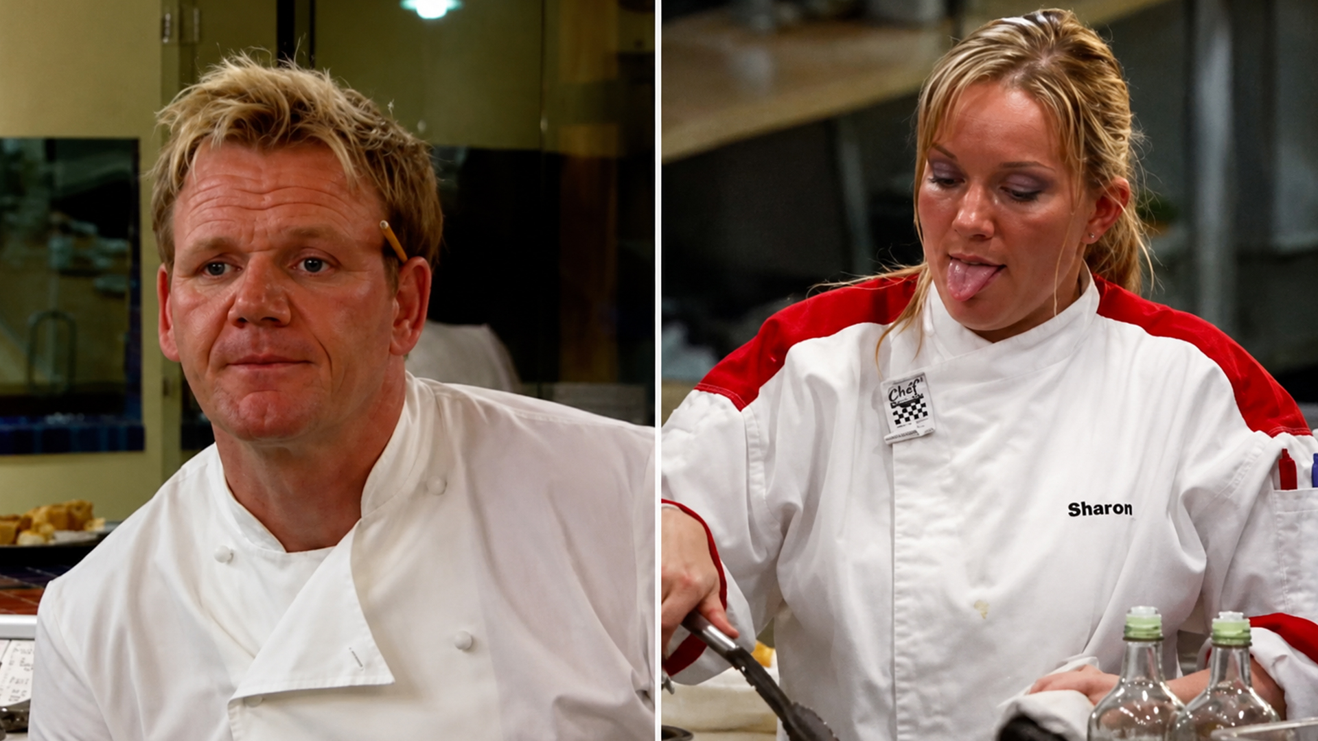Diner hit by chair as Chef Ramsay reacts to a chef