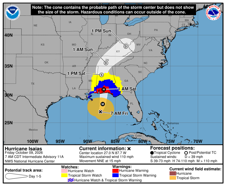 Isaias, a Cat 3 hurricane in the Gulf of Mexico, will have impacts in ...