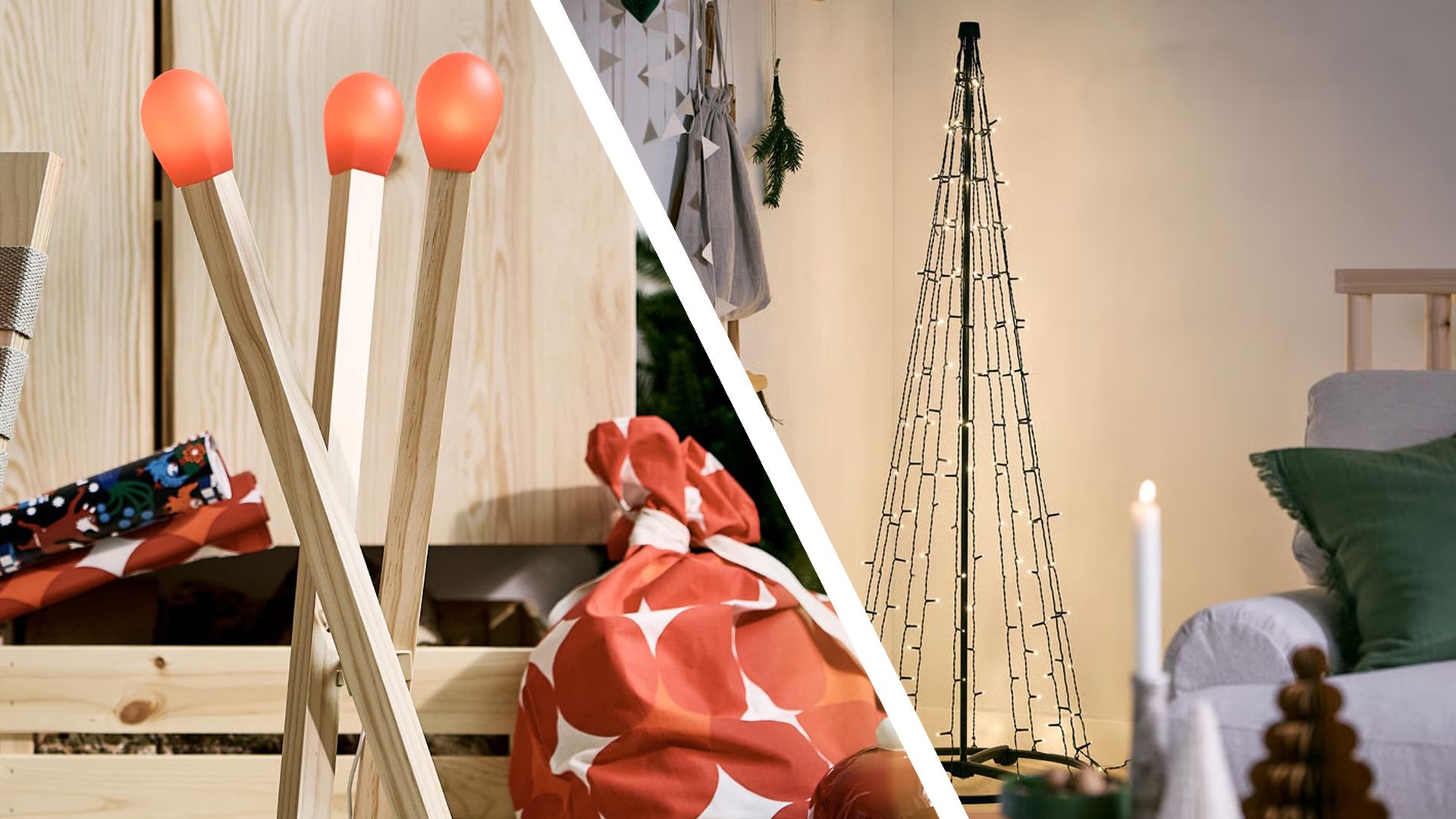 IKEA’s LED Christmas tree and matchstick lamp have landed for festive duty
