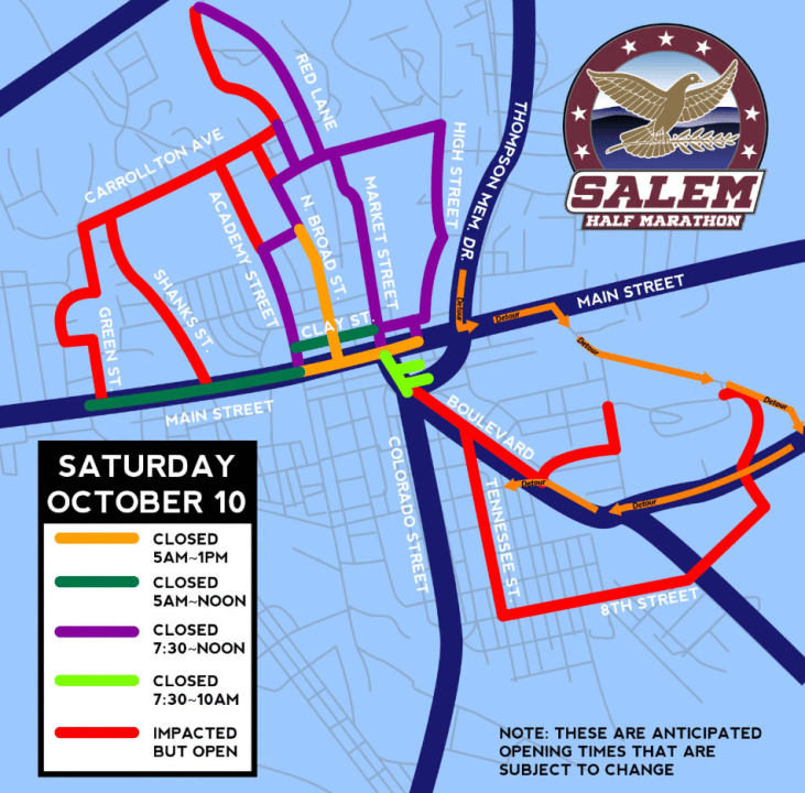 Race participants to take over Salem streets on Saturday, road closures ...