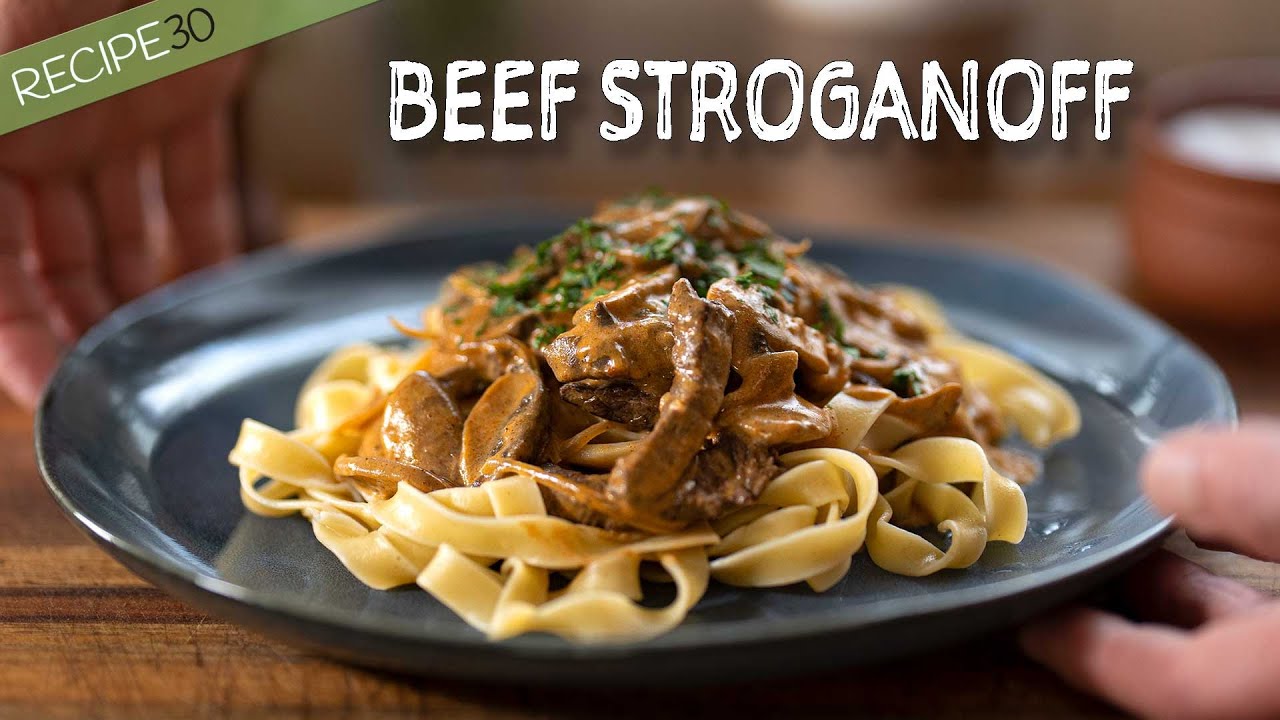 Quick and easy beef stroganoff with mushrooms recipe