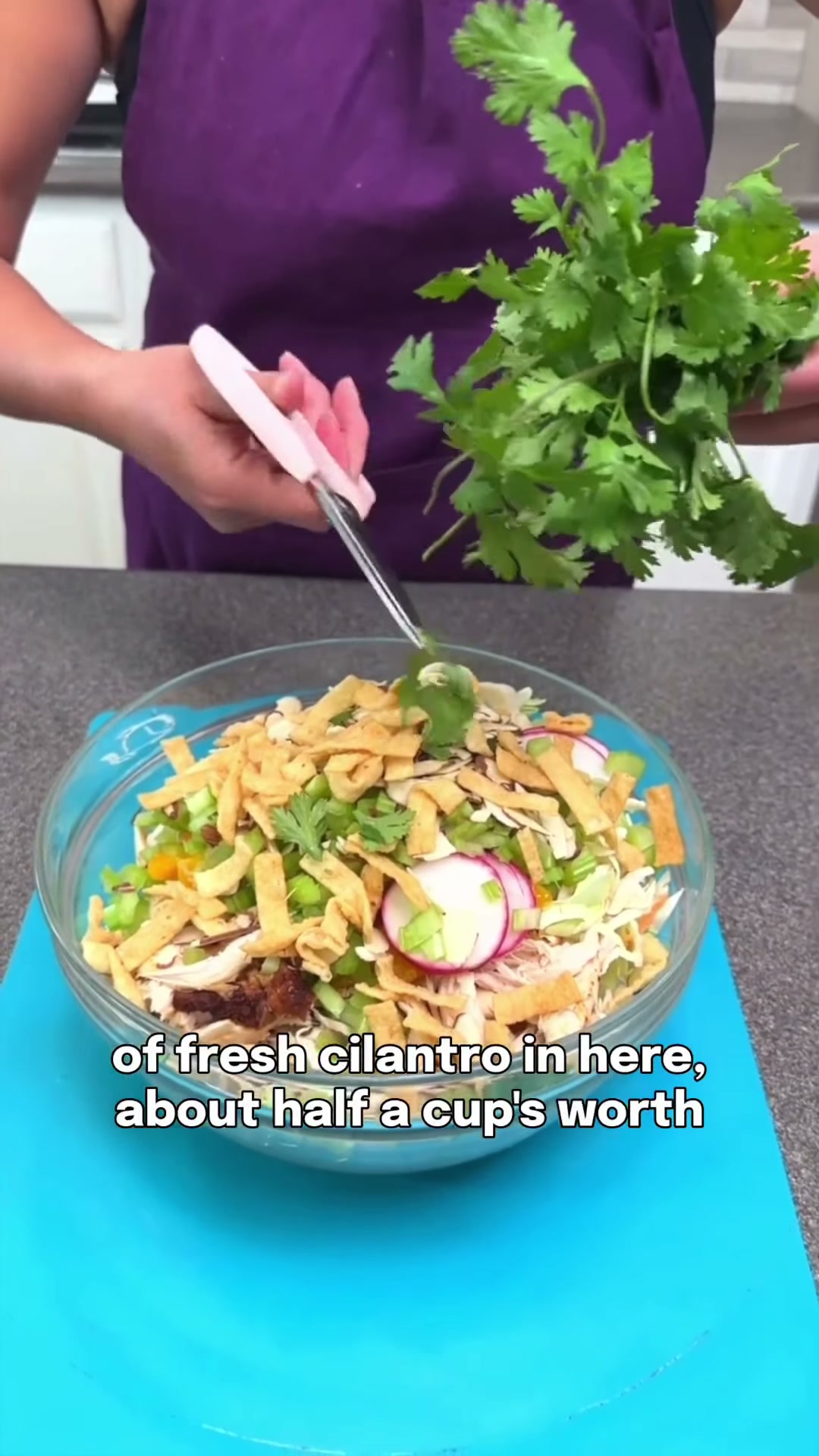 Crunchy chicken salad with mandarin oranges and almonds