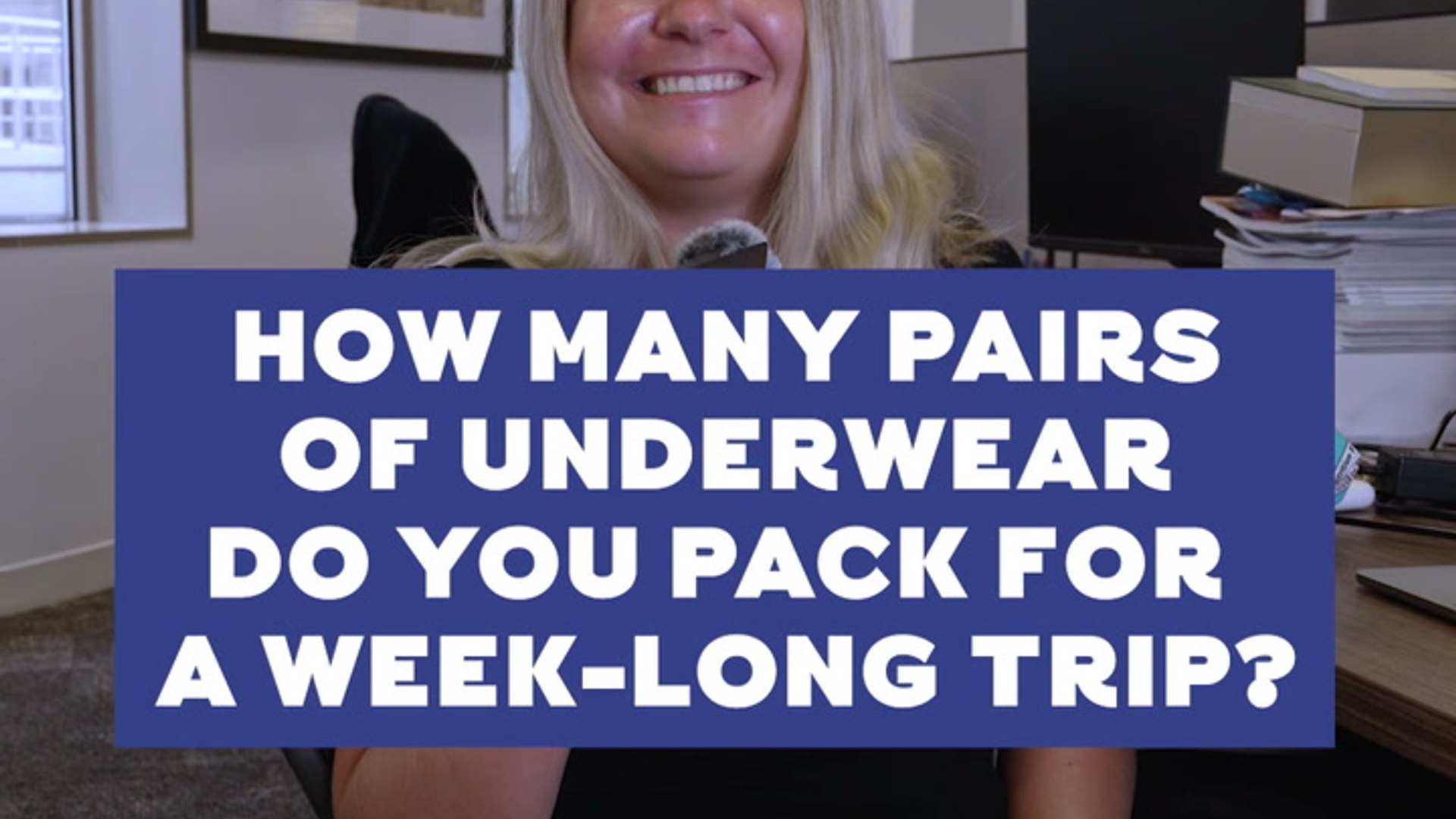 How many pairs of underwear does the T+L office pack for a week-long trip?