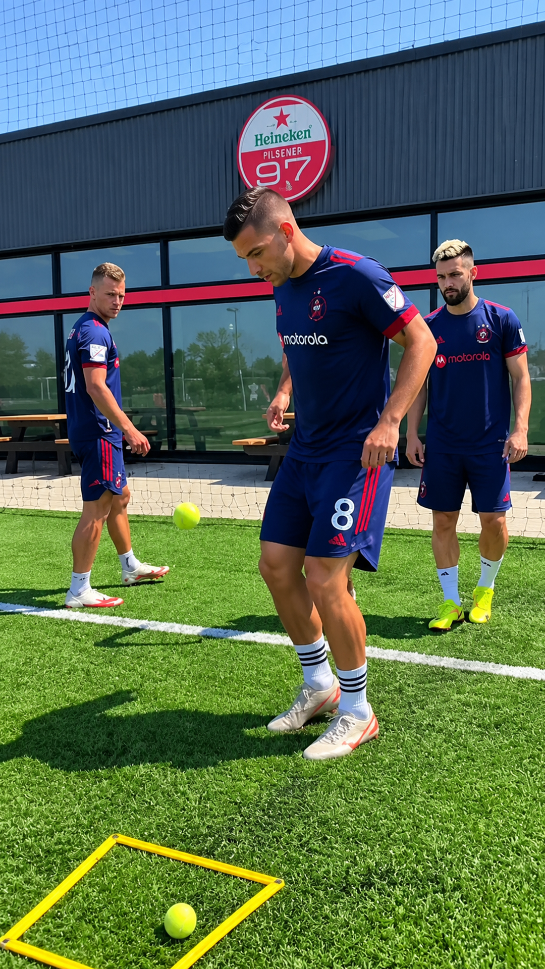 I tied Chicago Fire in tennis ball target drill