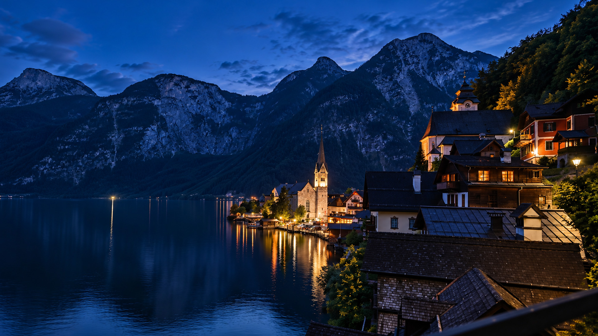 Why is Hallstatt so beautiful at sunset?