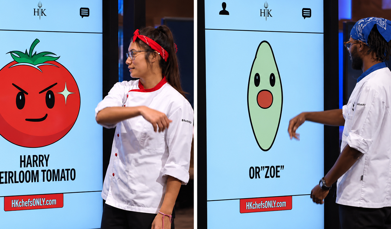 Chefs fight over ingredients in swipe right challenge