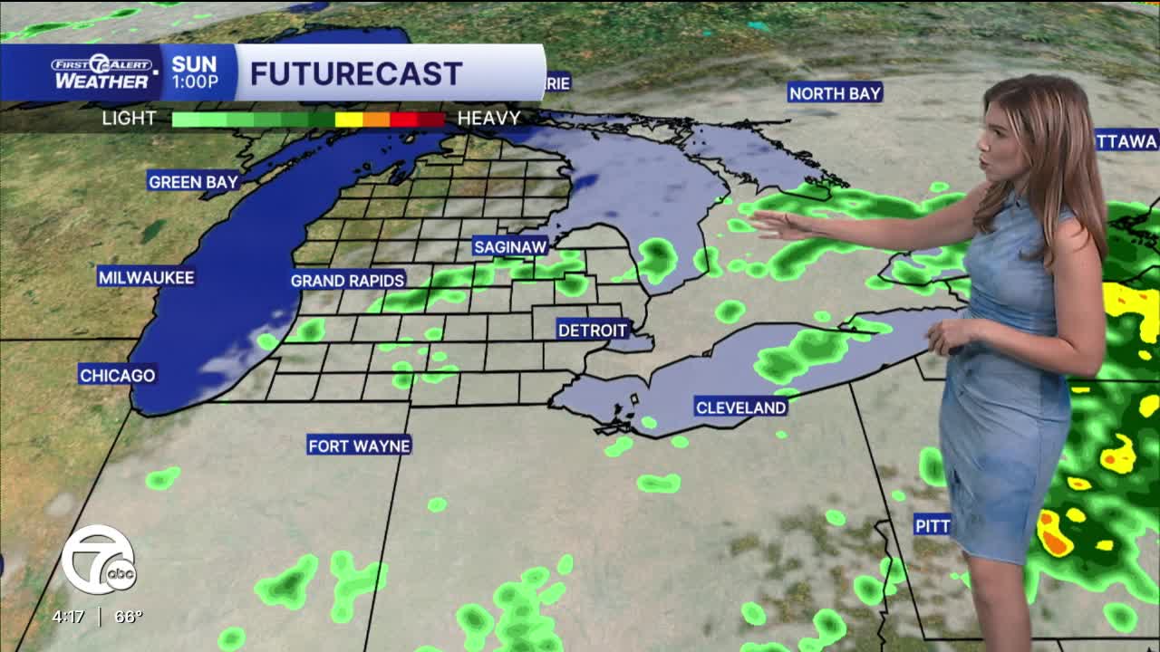 Warm Saturday, rain chance Sunday