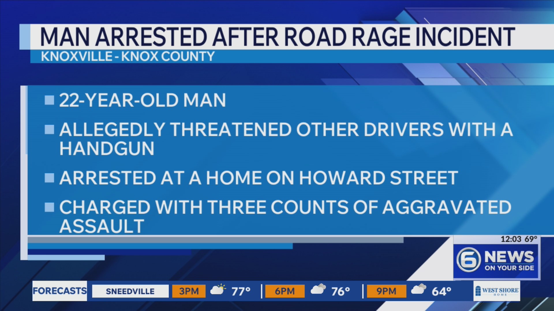 Knoxville man arrested after road rage incident on North Broadway