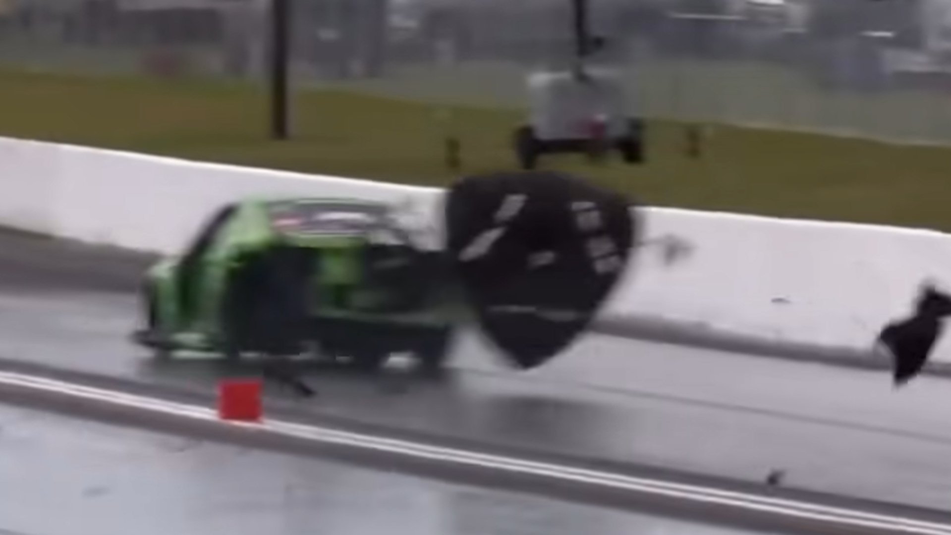 Wrench left in Mustang’s engine bay causes 200-mph drag racing crash