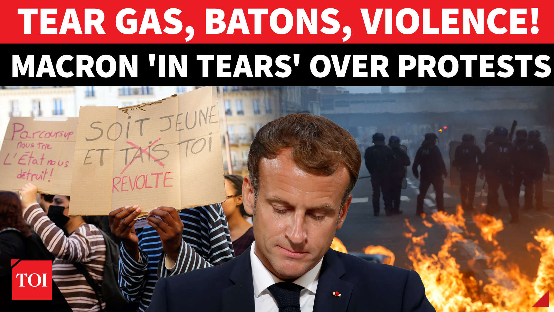France burns! 71,000+ protesters flood Paris as students clash with ...