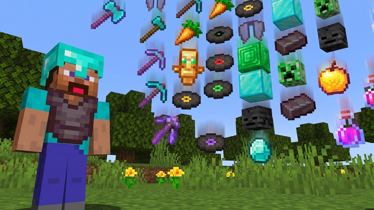 Minecraft raining loot challenge