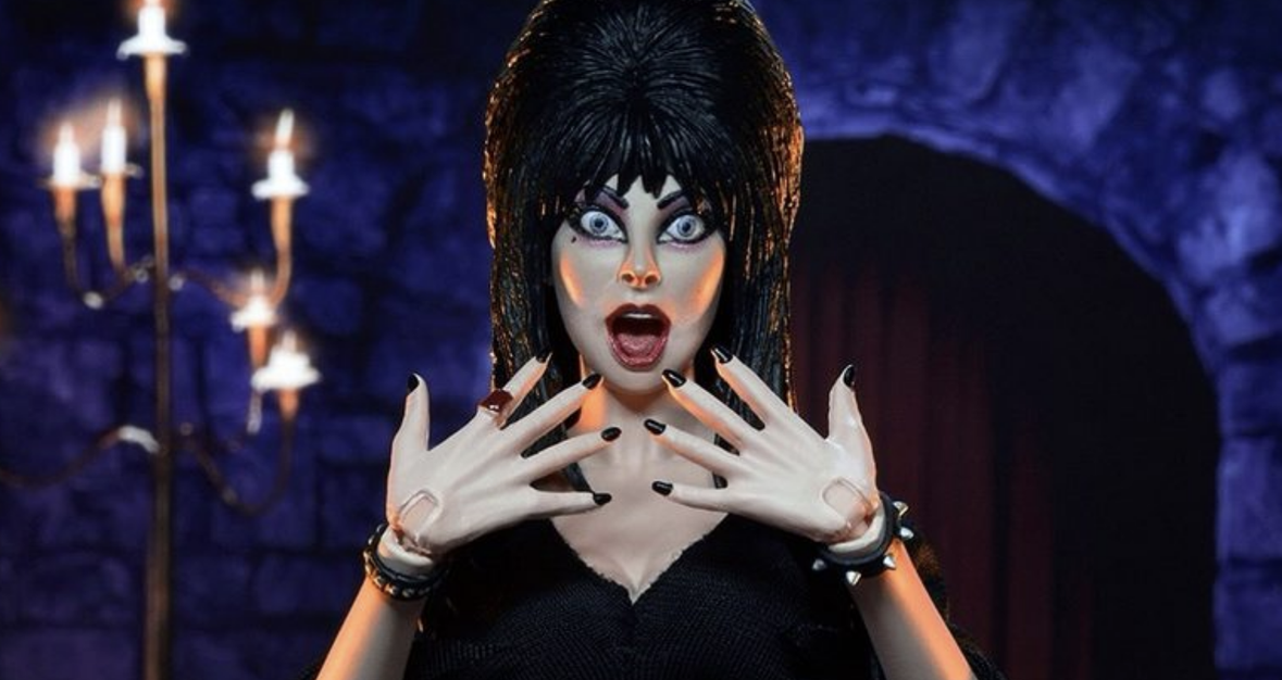 NECA’s ultimate Elvira figure comes with Gonk and that monstrous casserole