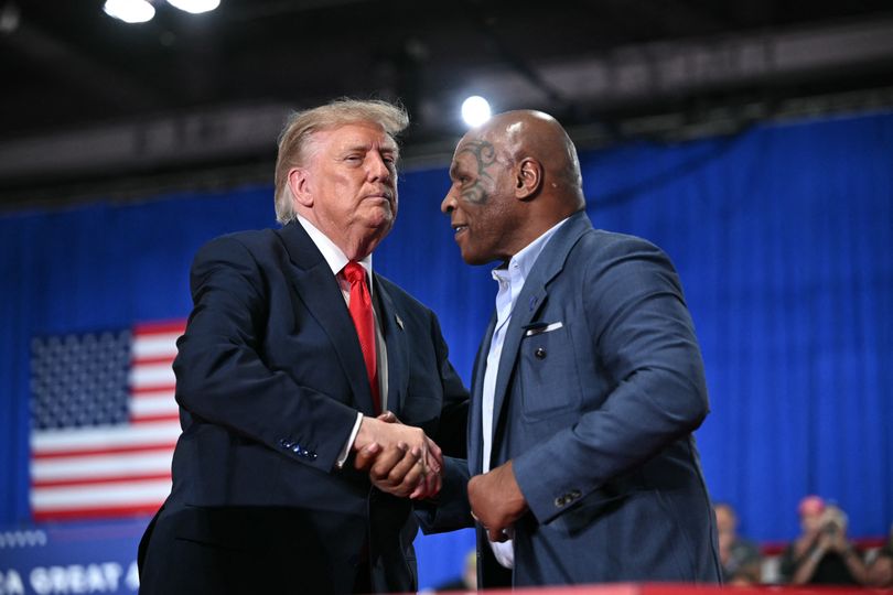 Donald Trump punches the air during MAGA rally after gushing over ...