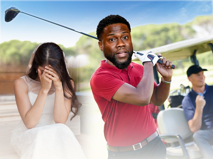 Kevin Hart hooks golf ball through wedding reception area, on video