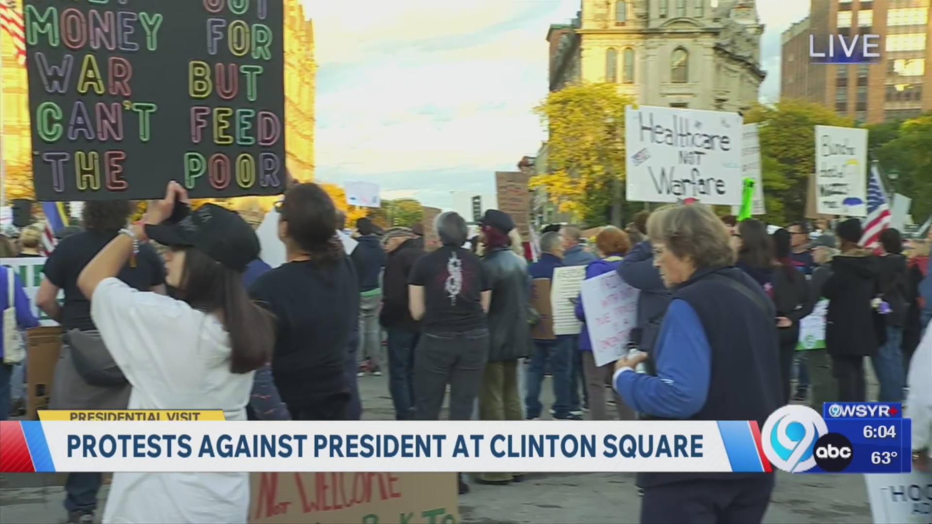 Big crowd at Clinton Square ahead of Trump's speech in Syracuse