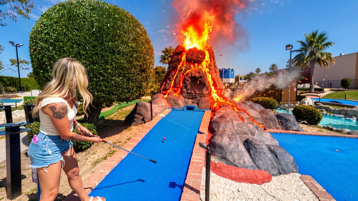 A challenging mini golf course