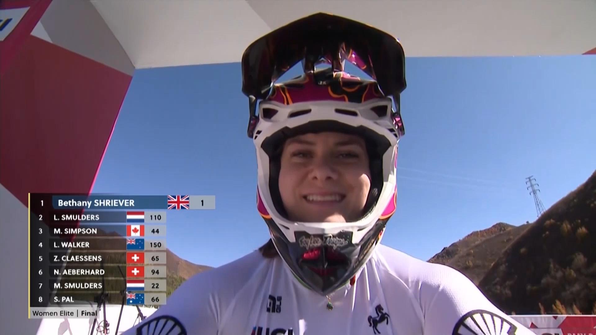 Britain's Bethany Shriever wins women's elite BMX racing World Cup round 7