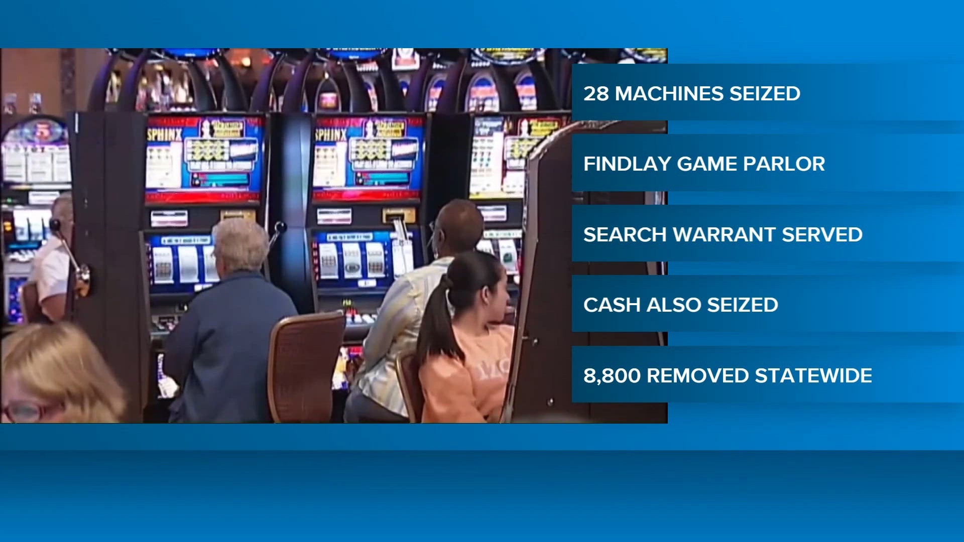 Ohio Casino Control seized, disabled over two dozen slot machine in Findlay