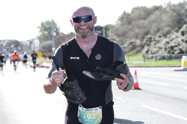 Former Royal Marine shot six times in combat finishes triathlon with ...