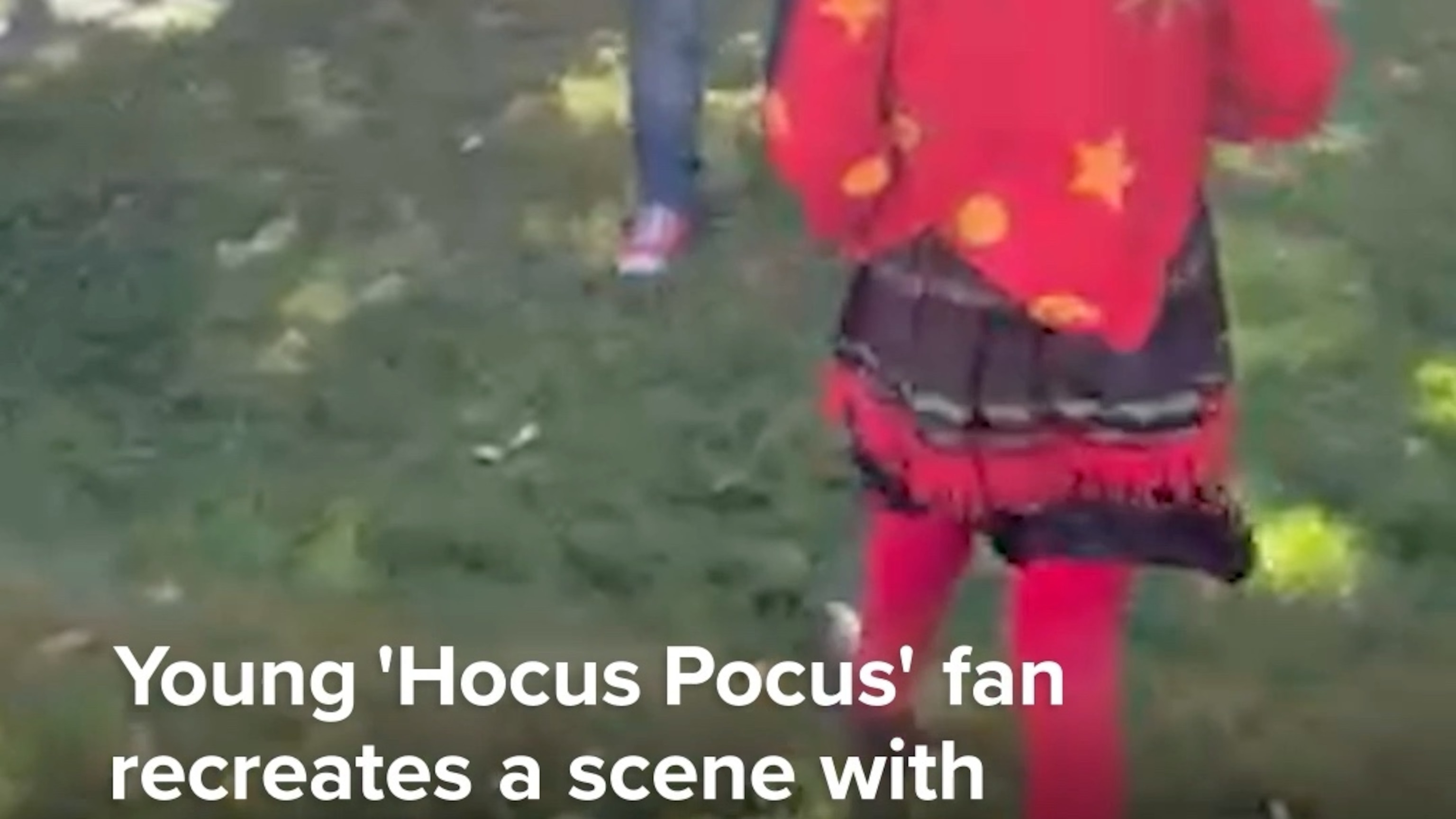 Young Hocus Pocus fan recreates a scene with the film's actors in Salem