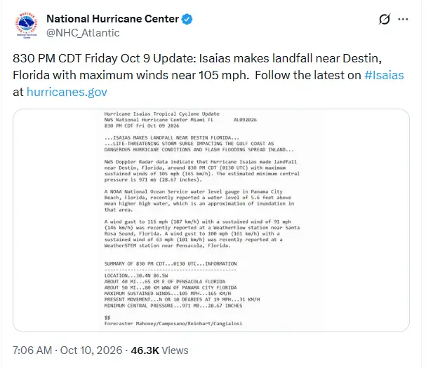 Hurricane Isaias makes landfall in Florida as Category 2 storm with ...