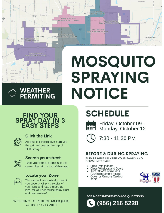 City of Harlingen to continue mosquito spray operations