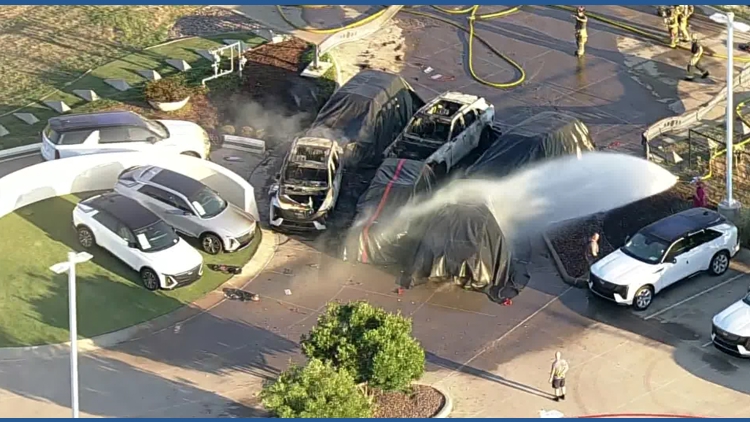 Multiple electric vehicles catch fire at Fort Worth car dealership