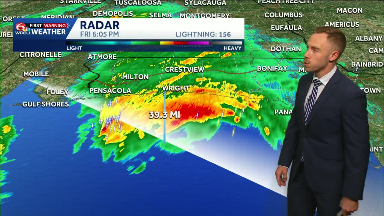 Wind shear beginning to shred the south side of Hurricane Isaias eyewall