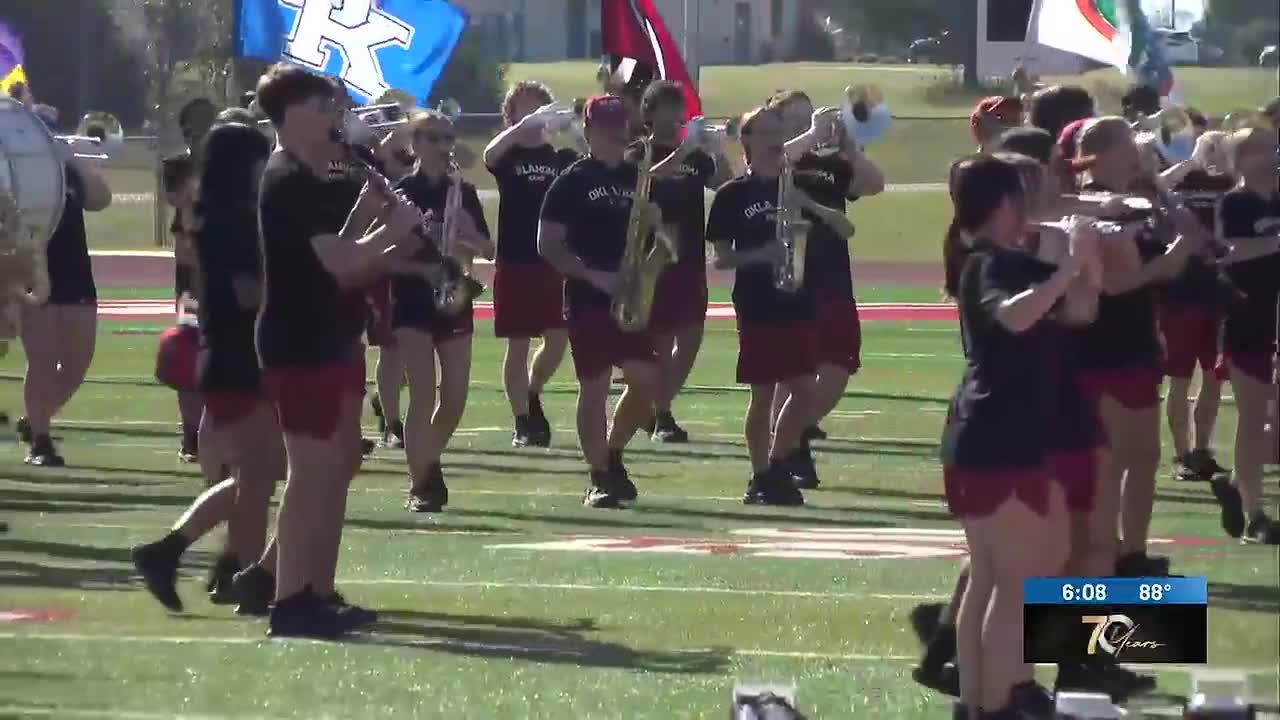 Pride of Oklahoma marching band stops in Ardmore ahead of Red River Rivalry