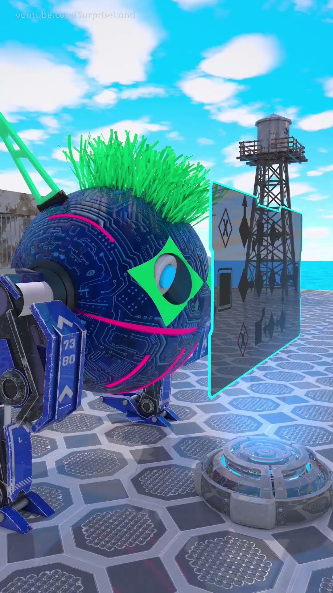 Robots face off in a holographic puzzle challenge | 3D animated short